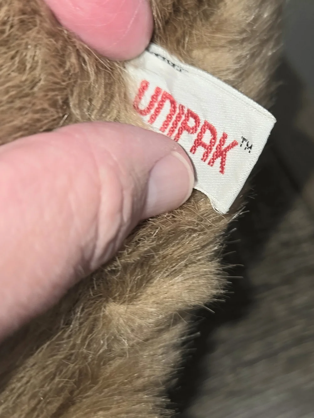Vintage 1990 Unipak International Brown Bear Plush Stuffed Animal Toy 17